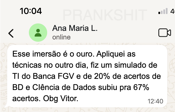 Depoimento de aluna Ana Maria L. sobre as aulas do Vitor Kessler